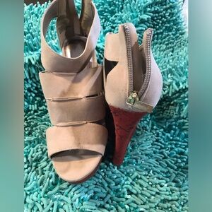 Tan wedges heels